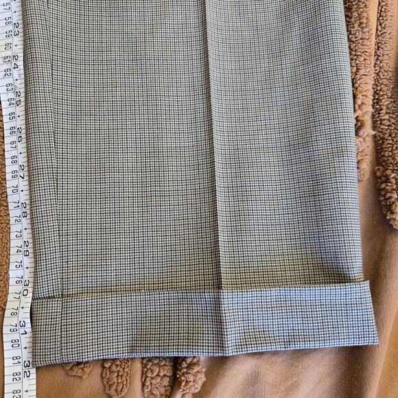 Ralph Lauren Men Vintage Classic Houndstooth Pleated 100% Wool Dress Pants 38x32 - Picture 11 of 11
